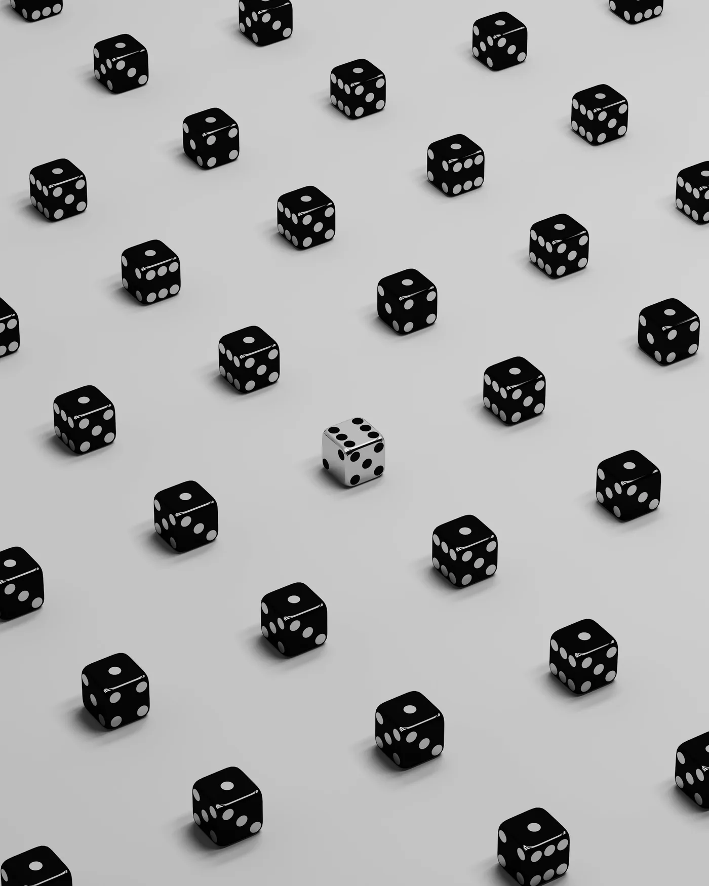 Black and white dice pattern representing risk, governance and business-safe AI adoption.