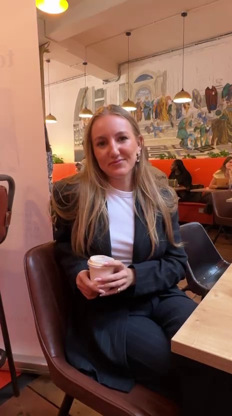 ORI co-founder Emy Cragoe during her interview at Corgi Cafe in Shoreditch