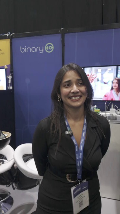 Raina Das at the Binary10 stand during her interview at DigiGov